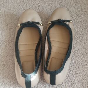 Kelly & Katie Cream and Black Flats